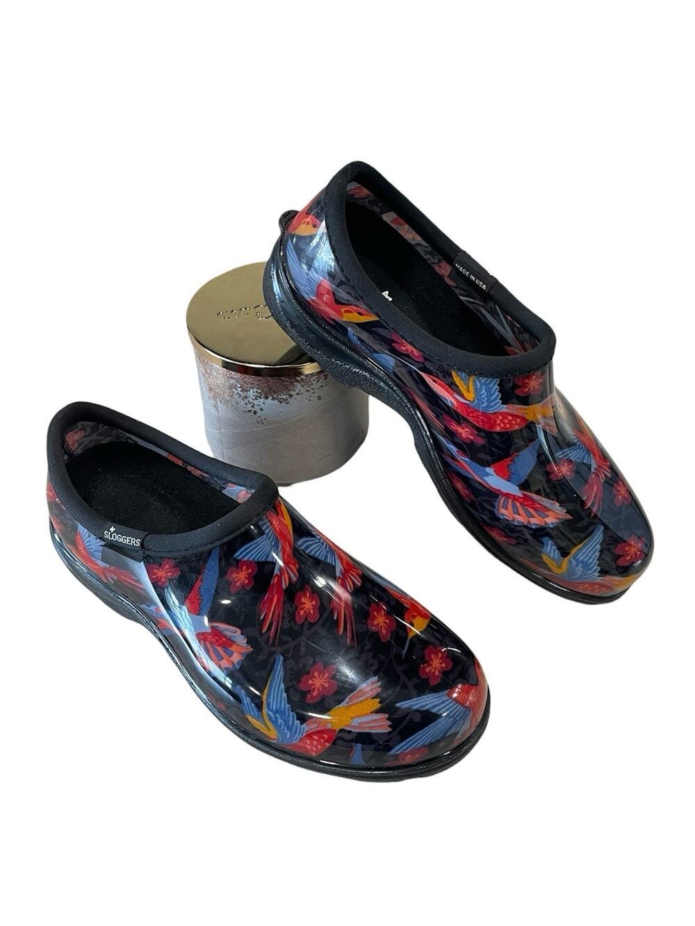 Sloggers Women's Size 8 Garden Clog Slip-On Waterproof Shoes Humming Birds USA